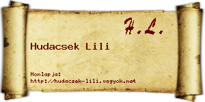 Hudacsek Lili névjegykártya